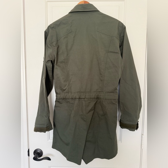 Good American Flight Romper Olive Green Utility Jumpsuit Khaki Zip Workwear S - Picture 5 of 12